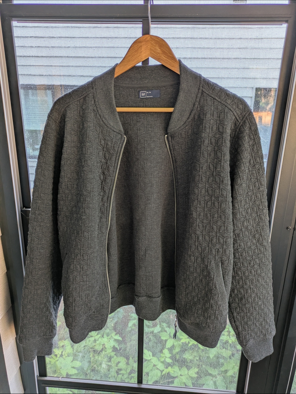 Gap Quilted Bomber Jacket - Charcoal Gray
